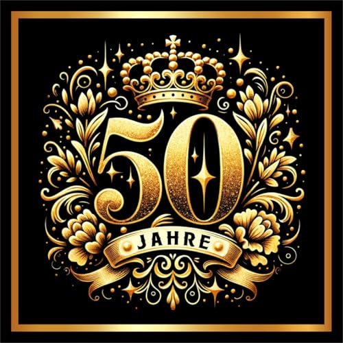 10 St. Aufkleber zum 50. Geburtstag oder Jubiläum 50 Jahre - Selbstklebendes Hochglanz Flaschen-Etikett. Original RAHMENLOS Design