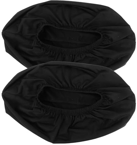 BESTonZON 2 Pezzi Copri Schienale Sedia Ufficio Elasticizzato in Poliestere | Coprisedie da Ufficio, Nero Minimalista per Casa e Ufficio, Protezione Antipolvere