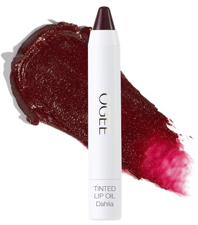 Ogee - Bálsamo labial de color con aceites - Barra de labios orgánica y natural - Protector labial - Dalia (color vino)