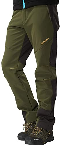 FLYGAGA Herren Wanderhose Softshellhose Warm Gefüttert Fleece Winterhose SkiHosen Snowboardhose Wasserdicht Winddicht Berghose Funktionshose Trekkinghose Outdoorhose Herbst Winter
