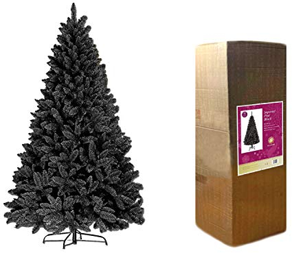 SHATCHI Künstlicher Weihnachtsbaum, Kiefernholz, mit Scharnier, mit Metallständer, PVC, schwarz, 120 cm