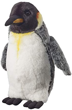 Bauer Spielwaren Deine Tiere mit Herz Königspinguin stehend: Kleines Kuscheltier zum Kuscheln und Liebhaben, ideal als Geschenk, 27 cm, weiß-grau (12524)