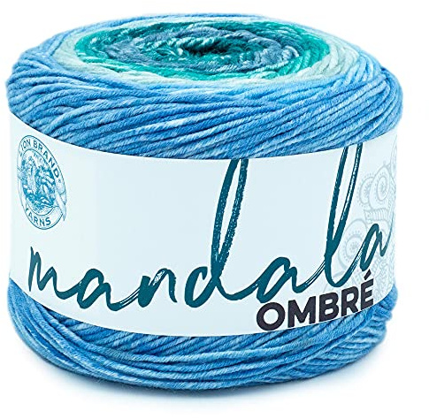 Lion Brand Yarn Mandala Ombre - Hilo multicolor para tejer, ganchillo y manualidades, mantra, 1 paquete