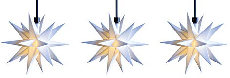3D LED Sternenkette weiß Ø 12 cm, Weihnachtsstern, 3er Kette