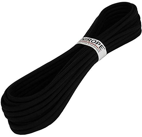 Kanirope® Paracord XPRO ø3,8mm 20m Schwarz 32-Fach geflochten