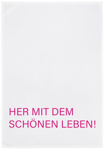 Geschirrtuch weiß, Lebensfreude in pink
