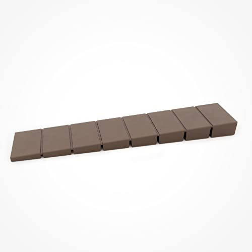 10 x sossai® Möbelkeile MKB-100 | Unterlegkeile/Ausgleichskeile aus Kunststoff mit integrierten Soll-Bruchstellen | Farbe: Braun
