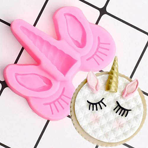 JLZK Unicorn Silicone Mold Cupcake Topper Mold Birthday Cake Decorating Tools Candy Chocolate Mould