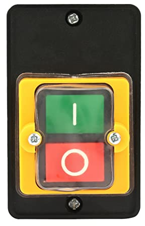 Dioche Interruttore a Pulsanti On/off Pulsante Impermeabile Interruttore per Macchine Utensili AC220V/380V 10A 90x60x60mm