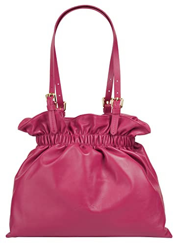 Samantha Look Sac shopping Damen Echt Leder | Sac bandoulière raffiné | sac de soirée élégant | Sac à main avec fermeture magnétique 021792