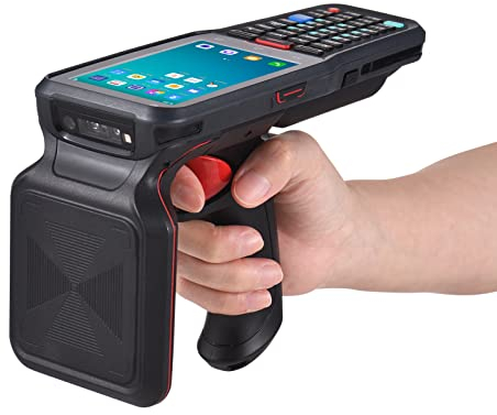 Irfora Android 10.0 1D/2D/QR-Barcode-Scanner Mobiles Handheld-Terminal PDA mit 2D-Scan-Engine und R2000-Engine UHF-Lese-Schreib-Funktion Unterstützt Wireless Wi-Fi 4G mit 4,0-Zoll-Touchscreen für