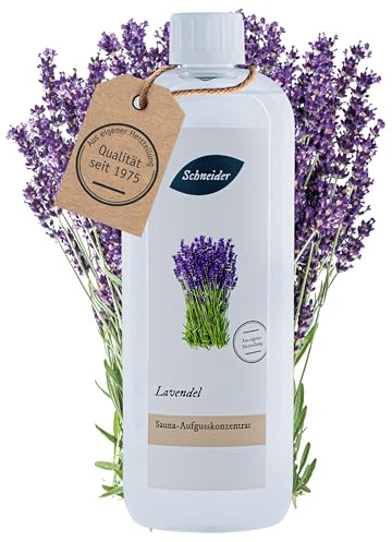 Saunabedarf Schneider Sauna Aufguss Konzentrat Lavendel - 1000ml, naturreine, ätherische Öle, wohltuender Saunaaufguss & langanhaltendes Dufterlebnis