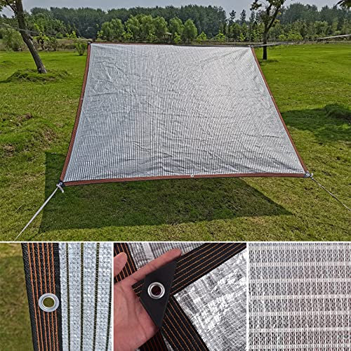 99% Hitzeschutz Aluminet Schattennetz Mit Ösen, Reflektierendes Alunetz Auto Schattennetz, Sonnenschutz Netz Hund, Gartensichtschutz, Beschattung für Terrassenüberdachung, Aluminium Uberdachung ( Colo