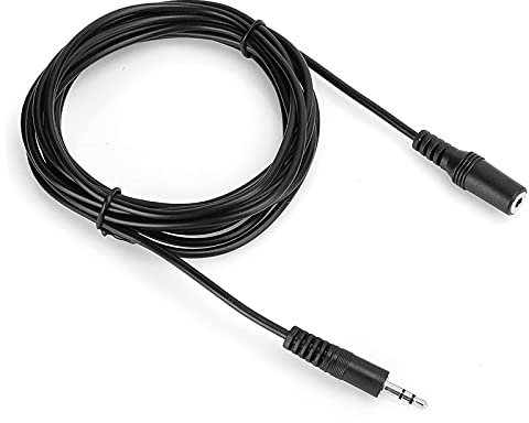 Cavo ABS Nero, Cavo di Prolunga AUX da Maschio a Femmina, con Jack da 3,5 Mm/0,1 Pollici, per Cuffie/casa/autoradio/Smartphone/Tablet