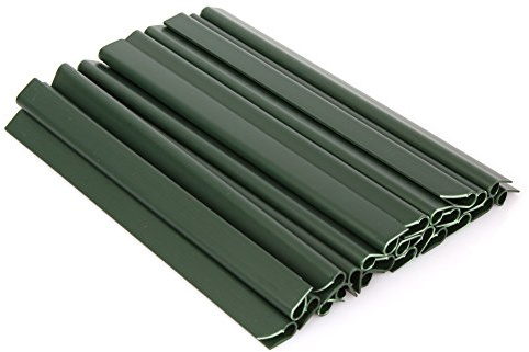 48 Stück 190×15mm PVC Befestigungsclips Sichtschutz, Grün | Doppelstabmattenzaun Sichtschutz Klemmstreifen, Universal Klemmschienen, Sichtschutzstreifen für Garten und Zaun