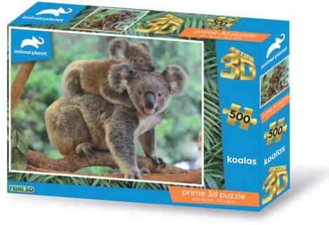 Grandi Giochi Discovery Koala PU202000 Linsenpuzzle, horizontal, 500 Teile im Lieferumfang enthalten, 3D-PU202000