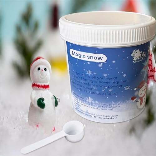 Doiaz Instant Snow Fake Snow Powder - Makes 12 Gallons of Artificial Snow for Winter Decoration, Village Displays, Holiday DIY Crafts and Fake Snow Play and Great for Cloud