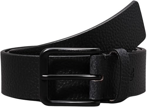 Calvin Klein Herren Gürtel Classic Casual Belt aus Leder, Schwarz (Black/Black), 90 cm