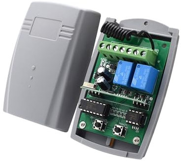 Receptor de puerta de garaje Tuya, 2 canales, 433mhz, 433,92 mhz, interruptor controlador multimarca de código rodante fijo Universal Abridor AutomáTico De Puerta Corredera (Color : DC 12V-24VX1)