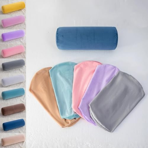 YURRO Superweicher Samt-Kissenbezug, Nackenrolle, atmungsaktiv, zylindrischer Kissenschutz für Schlafzimmer/Wohnzimmer/Sofa, dekorativer Kissenbezug für Zuhause (Grau, 20 x 80 cm)