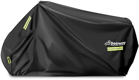 BEEWAY Motorbike Cover, Waterproof Motorcycle Cover Outdoor Indoor for Moped Scooter Motocross - Heavy Duty 420D Oxford Sun Rain UV Dust Protective Covering, XXXL 265 x 105 x 125 cm