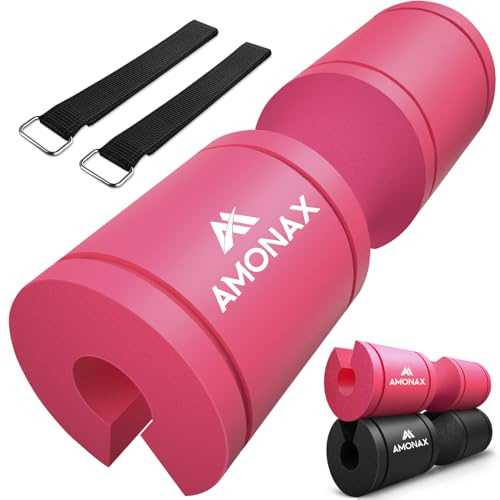 AMONAX Langhantel-Kniebeugenpolster, Extra Dicke Schaumstoffpolsterung | Robuste Abdeckung für Fitnessstudio, für Nacken- Und Schulterunterstützung, Fitness, Workout-Abdeckung für Frauen, Hüftstoß