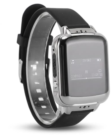 Smart Watch BT, Orologio con Registratore Vocale, Lettore MP3 BT4.2 con Riduzione del Rumore, Lettore di Libri di Orologi Sportivi, Braccialetto di Registrazione Ad Attivazione