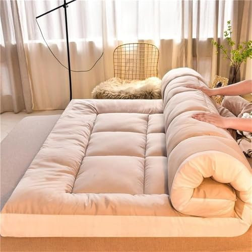 Dicke Rollmatratze im Futon-Stil, atmungsaktive Matratze für Schlafsofa, tragbare Klappmatratze, Universalgröße für Gästewohnheim