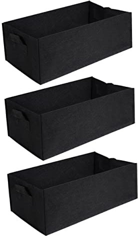 YARNOW 3 Pz Borsa Ecologica Per Piante Di Bellezza Maniglia Sacchi Per Piantare Ortaggi Portatili Fioriere Per Piante Da Riutilizzabile Tinta Labbra Aria Tessuto Non Tessuto Black