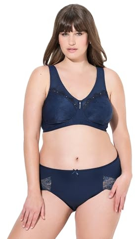 Ulla popken damer stora storlekar plus size avlastnings-BH kelly, utan bygel, spets, Midnattblå, 120C