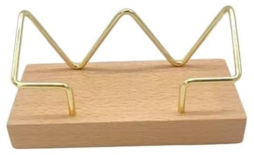 HYKJCSS Visitenkartenhalter für Laden Schreibtisch-Visitenkartenhalter, Holz-Visitenkartenhalter, Display for Den Bürotisch Visitenkartenständer(Gold)