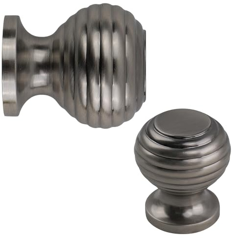 keypak 10 Pack Antique Nickel Beehive Cabinet Door Knobs 36mm Wide | Vintage Furniture Handles for Cupboards, Drawers & Doors
