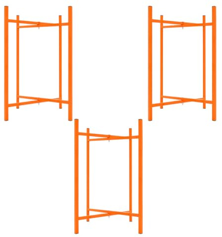 Mortar Spot Board Stand x 3 Heavy Duty 30 750mm High Powder Coated Steel Box Section Frame Locking Mechanism Adjustable Foldable Design Easy Storage Bricklayers Plastering Holder Fixing Kit Included