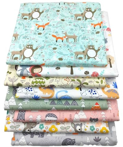 NEUJUS 8 Stück Stoff Quadrate 50x50cm Baumwolle Nähen Quilten Nähen DIY | Premium 40s yarn cotton squares, softer and more durable than standard 32s for quilting and DIY projects