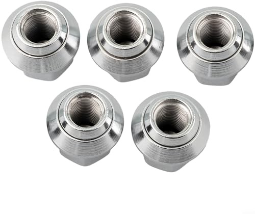 BlesConi Radmuttern Satz 5 Stück Chrom Metall, passend für Ford Focus/Mondeo/Fiesta/Transit/C-Max/Kuga, kompatibel mit Volvo C30/C70 II/S40 II/V40/V50