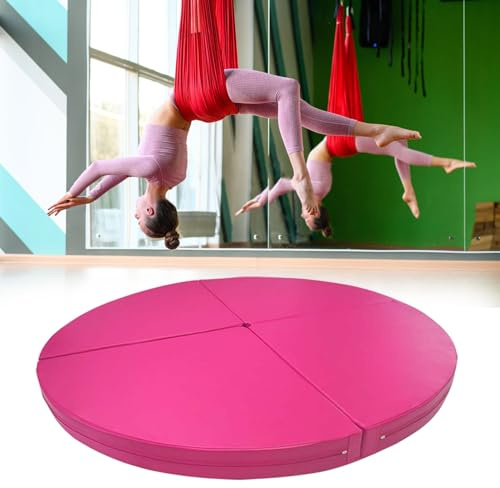 Pole-Dance-Matte, verdickte Aerial-Yoga-Matte für Pole Dance, 1/2 rutschfeste Schutzmatte für Pole Dance-Stangen, faltbarer Lyra-Reifen, 200 cm, pink, ideal für Stangen mit 120-200 cm Länge