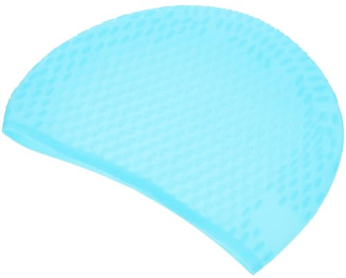 Beavorty Gorro de Natación de Silicona para Mujer y Hombre, Talla Grande, Protección para Orejas, Color Azul, Gorro de Baño Unisex para Piscina y Natación Deportiva