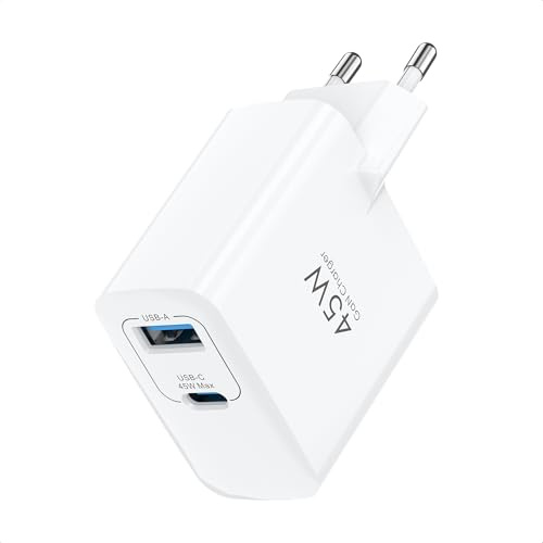 TOPADRE Chargeur USB C 45W, Chargeur Rapide, Prise USB C pour Samsung Série | PD PPS Adaptateur Chargeur USB C pour Samsung Galaxy S25/S24/S23/S22/S21, pour iPhone 17/16/15/14 Pro Max, pour Pixel 10/9/8