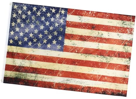 YARNOW Bandiera Americana Retrò 90x150cm in Poliestere Leggera e Portatile, Design Anticato e Aspetto Vintage per Decorazioni di Feste e Giardino Esterno