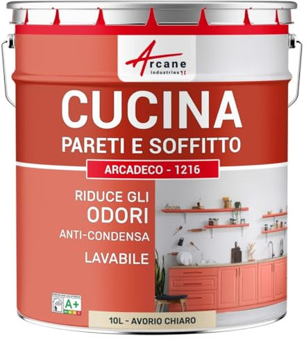 Pintura lavable para cocina, paredes y techo: ARCADECO - 1216 - Marfil Claro - RAL 1015 - ARCANE INDUSTRIES