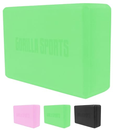 GORILLA SPORTS® Yoga Block 23,5 x 15 x 8 cm, EVA-Schaumstoff, Farbwahl | Rutschfest, bis 150 kg belastbar, für Yoga und Pilates; Yogablock, Yogaklotz, Yogablöcke, Yoga Klotz