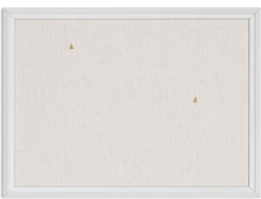 U Brands Farmhouse Pinnwand aus Leinen, 58,4 x 43,2 cm, weißer Holzrahmen, Pinnfläche in Industriequalität