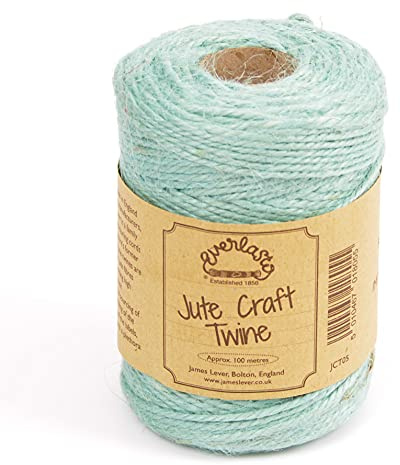 EVERLASTO Cordel de Yute de Color Natural para Manualidades de 100 m (Aqua)