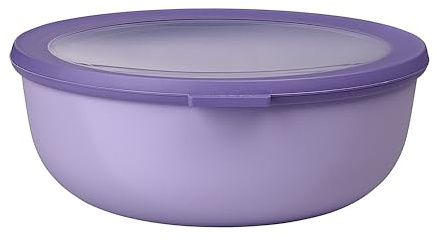 Mepal Multi Bowl Cirqula Round - Mikrowellen Geschir - Geeignet als Luftdichte Aufbewahrungsbox für den Kühlschrank, Mikrowellengeschirr & als Frischhaltedosen - 2250 ml - Vivid lilac