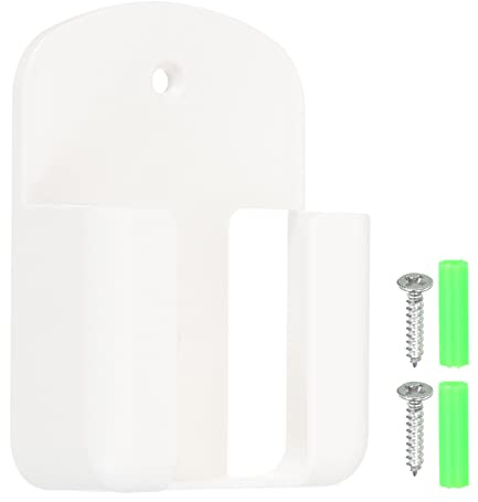 MISETA Soporte de control remoto, caja de almacenamiento de medios montada en la pared de 2.5 pulgadas con tornillos para controlador de aire acondicionado de TV, blanco (color: blanco, tamaño: 11 cm)