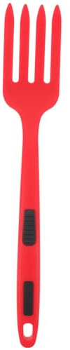 PRETYZOOM Tenedor Grande de Silicona Antiadherente Rojo, Multifunción para Mezclar Ensalada y Servir Fideos Fritos, Seguro y Resistente al Calor, Utensilio para Cocina Doméstica