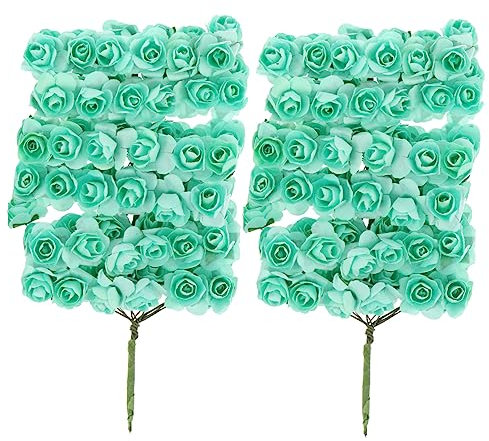 OUNONA 144 STK Rose Aus Papierblume Dekorationsblumen Seidenrosen Mit Stielen Im Echten Look Künstliche Blumen Rosenblüten Künstliches para Rosenstrauß Wilde Blumen Hochzeit Braut Kranz