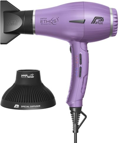 Parlux Ethos® Pack mit Magic Sense Diffusor, professioneller digitaler Haartrockner mit negativen Ionen, fliederfarben
