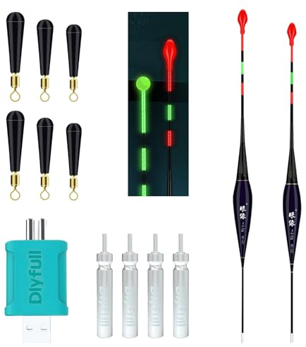 Begonia 2 pose a LED da pesca con sensore di gravità, con indicatore di morso, galleggianti da pesca intelligenti, ricaricabili, accessori da pesca per la pesca al lago, fiume, stagno
