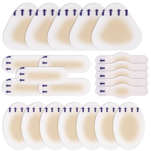 22 PCS Anti-Blister Stick for Feet, Invisible Blister Prevention Pads, Soft and Transparent Hydrocolloid Plasters for Shoes, Waterproof and Skin-Friendly Foot Care Solution